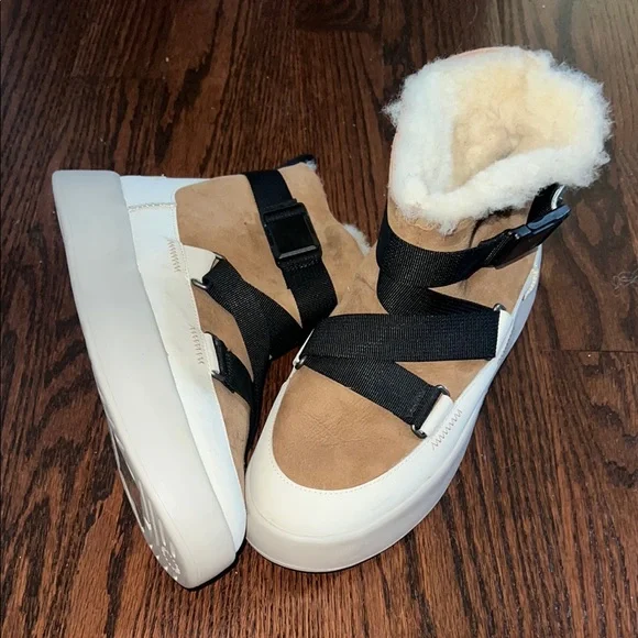 UGG Tan and Black Footwear sheepskin lining UGG Tassie Platform Moccasin Slippers Women Australia Double  main image 4
